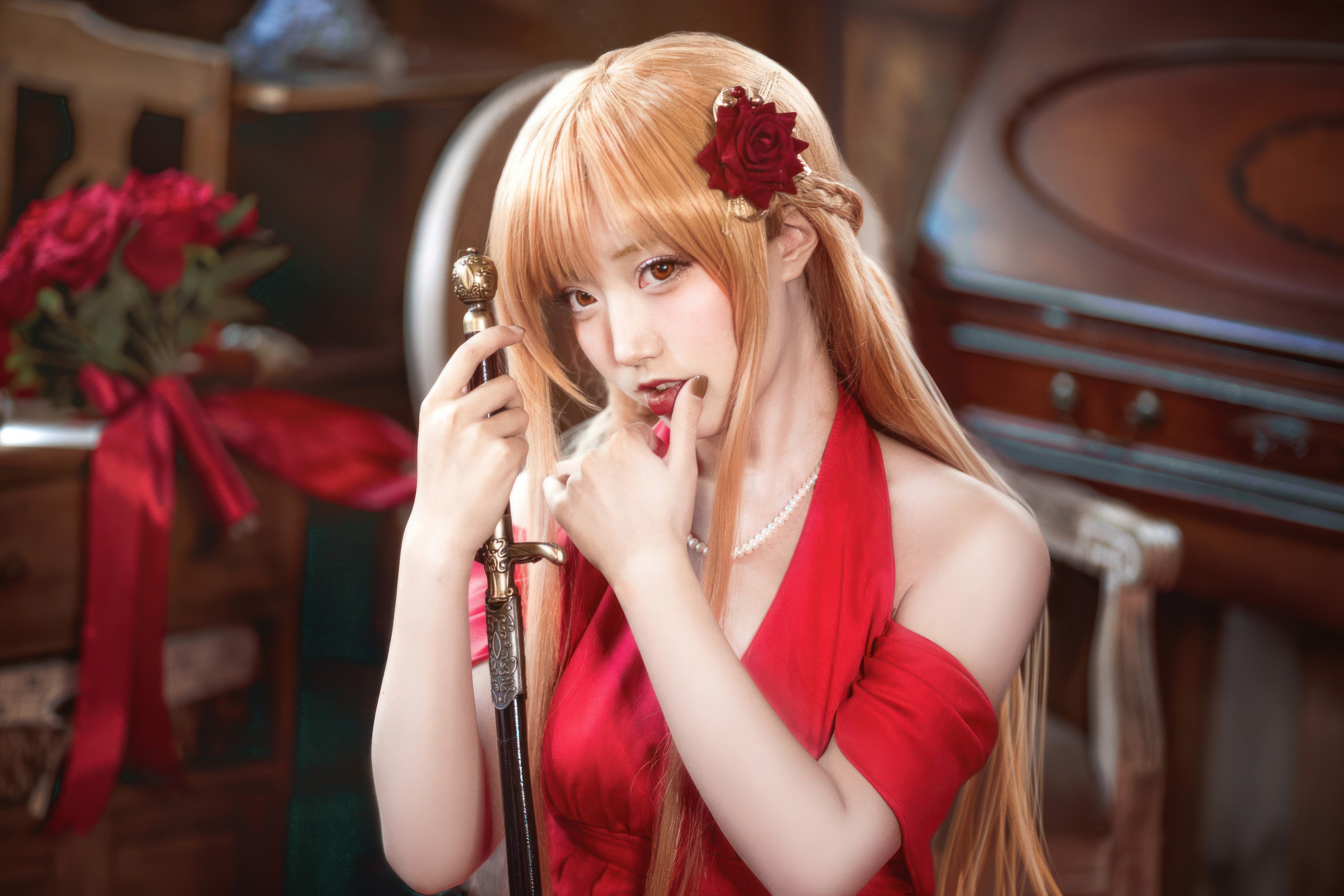 图片[1]-切切celia – NO.039 刀剑神域 亚丝娜礼服[28P]-XikXak